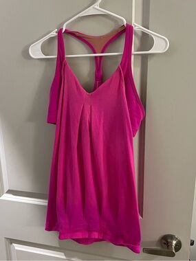 lululemon athletica Hot Pink Sports Bra with Reflective Logo